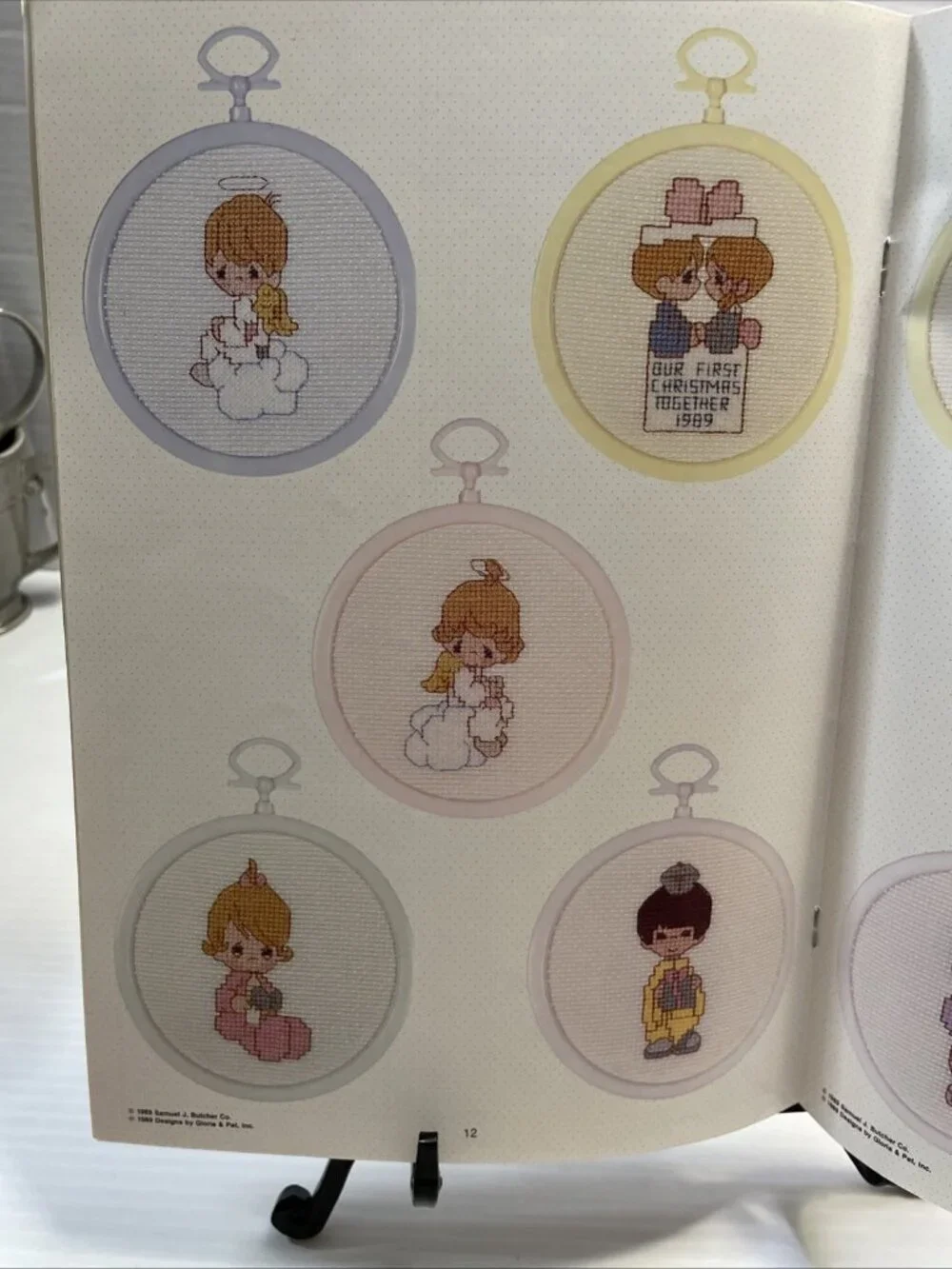 Precious Moments in Miniature Cross Stitch Booklet 1989 by Gloria & Pat - EUC